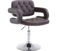 Chaise Lounge Dublin Similicuir - Piètement avec colonne centrale en métal chromé - Siège Marron G