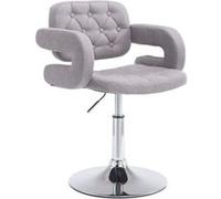 Chaise lounge Dublin Tissu - Piètement avec colonne centrale métal chromé - Siège Gris