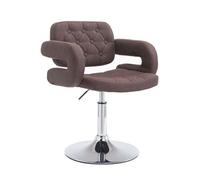 Chaise lounge Dublin Tissu - Piètement avec colonne centrale métal chromé - Siège Marron