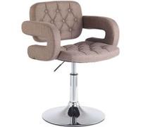 Chaise lounge Dublin Tissu - Piètement avec colonne centrale métal chromé - Siège Taupe