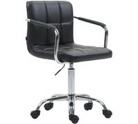 CLP Fauteuil De Bureau Lucy V2 en Similicuir I Chaise De Bureau avec Accoudoirs I Sičge De Bureau Réglable en Hauteur I Pivotant I roulettes, Couleur:Noir