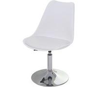 Mendler Chaise pivotante Malmö T501 – réglable en hauteur, similicuir blanc, socle chromé