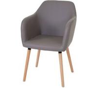 Chaise de séjour / salle à manger Malmö T381, style rétro des années 50 similicuir, taupe