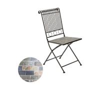 Chaise Métallique/mosaïque Couleur: Marron 39x39x90cm Modèle Stuttgart Pour Extérieur