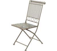 Chaise Métallique/mosaïque Couleur: Marron 45x38x90cm Modèle Bistro Pour Extérieur