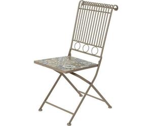 Chaise Métallique/mosaïque Couleur: Marron 45x38x90cm Modèle Bistro Pour Extérieur