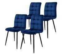 Chaise ML-Design en velours bleu foncé