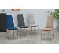 Chaise moderne assise en tissu pieds métalliques de Sampur : Bleu canard / 1