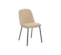 Chaise Neora tissu beige pieds métal noir