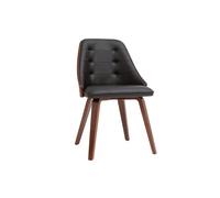 Chaise noir et bois foncé noyer fluffy