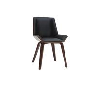 Chaise design noir et bois foncé noyer MELKIOR