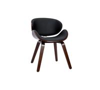 Chaise design noir et bois foncé noyer WALNUT