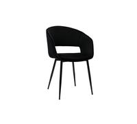 Chaise design noire en tissu velours et métal PRISMA