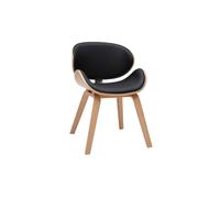 Chaise design noire et bois clair WALNUT