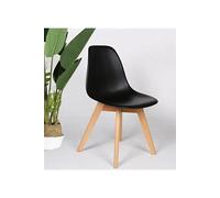 - Chaise Noire Style scandinave modèle Tulip avec Coque en résine Noire et Pieds en Bois Naturel