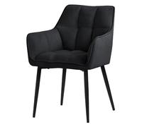 Chaise noire tissu éponge élégante
