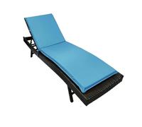 (Chaise non incluse) Coussins de chaise longue d'extérieur en mousse haute résilience (épaisseur 6 cm / 2,36 po) - Grands coussins de remplacement pour mobilier de terrasse, piscine et jardin