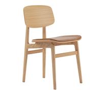 Chaise NY11 cuir structure chêne naturel natural oak base