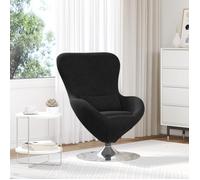 vidaXL Fauteuil œuf – Pivotant, moderne et confortable – Velours noir