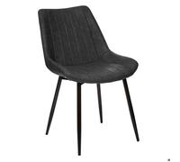 Chaise ""Olwen"" effet cuir gris ardoise - Atmosphera Créateur d'intérieur