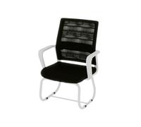 Chaise,OMOZUN Chaise de bureau moderne et épurée, structure métallique, moelleuse et confortable, adaptée à la maison et au bureau, noir et blanc