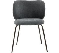Chaise,OMOZUN Chaise de salle à manger de style contemporain en velours,avec dossier incurvé,rembourrage moelleux et pieds en métal couleur bronze,vendue à l'unité, couleur grise gris