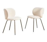 Chaise,OMOZUN Chaises de salle à manger modernes en chenille, avec dossier incurvé confortable et rembourrage moelleux, pieds en métal bronze : rehaussez l'ambiance de votre cuisine grâce à leur confo