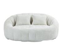 Chaise,OMOZUN Fauteuil relax, résistant et confortable, dossier haut, convient aux adultes et aux enfants, pour l'intérieur et l'extérieur, pour décorer le sol, rembourrage (chenille blanc) blanc