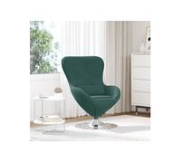 Chaise ?uf en Velours Vert Foncé vidaXL
