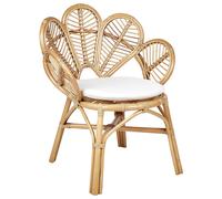 Beliani Chaise empilable à Dossier en éventail en rotin Clair pour Intérieur et Extérieur Florentine II
