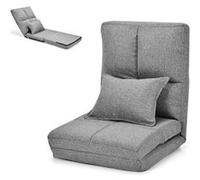 chaise paresseux sur plancher pliable gris 176 cm x 61 cm x 12-15 cm avec dossier à 5 positions réglables pour relax,méditer,lire,regarder TV