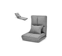 chaise paresseux sur plancher pliable gris 176 cm x 61 cm x 12-15 cm avec dossier à 5 positions réglables pour relax,méditer,lire,regarder TV