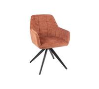 Paris Prix - Fauteuil repas LOUKS 58x56 5x85 cm en tissu terracotta et métal