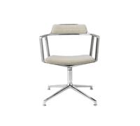 Chaise Pivotante 452 avec Patins, Aluminium/ondulé, Blanc Cassé/ Gris Clair