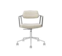 Chaise Pivotante 453 Swivel+ à Roulettes, Aluminium/ondulé, Blanc Cassé/ Gris Clair