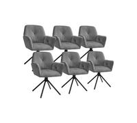 Chaise pivotante à 360° en velours rembourré pieds réglables en hauteur Aspect velours anthracite/noir