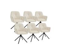 tectake® Lot de 6 Chaise pivotante de Salle à Manger Moderne Fauteuil salon Velours Chaise Ergonomique Rembourrée & Confortable pour Salle à manger, salon, coiffeuse, dressing, bureau, chambre cuisine