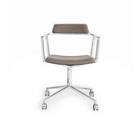 Chaise Pivotante à Roulettes 452, Couleur Sable Foncé/ Aluminium