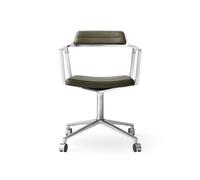 Chaise Pivotante à Roulettes 452 en Aluminium/ Vert Bosco