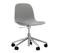 Chaise pivotante à roulettes Form 5W Gaslift aluminium base