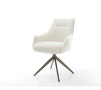 Chaise-pivotante Alja-Flex avec accoudoirs bou oux beige pied croisé large aspect titane pivotement sur 360° fonction bascule resorts ensachés