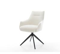 Chaise-pivotante Alja-Flex avec accoudoirs bou oux beige pied croisé large noir pivotement sur 360° fonction bascule resorts ensachés