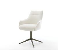 Chaise-pivotante Alja-Flex avec accoudoirs bou oux beige pied de chaise 4 branches aspect titane pivotement sur 360° fonction bascule resorts ensachés