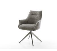 Chaise-pivotante Alja-Flex avec accoudoirs bou oux couleur boue pied croisé large grafiete pivotement sur 360° fonction bascule resorts ensachés