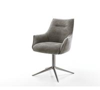 Chaise-pivotante Alja-Flex avec accoudoirs bou oux couleur boue pied de chaise 4 branches grafiete pivotement sur 360° fonction bascule resorts ensachés
