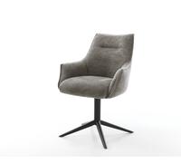 Chaise-pivotante Alja-Flex avec accoudoirs bou oux couleur boue pied de chaise 4 branches noir pivotement sur 360° fonction bascule resorts ensachés