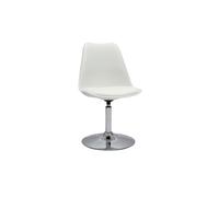 Chaise design pivotante blanche et métal chromé STEEVY V2