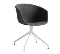 Chaise pivotante capitonnée AAC 21 blanc white powder-coated aluminium base