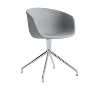 Chaise pivotante capitonnée AAC 21 poli polished aluminium base
