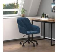 vidaXL Chaise pivotante de bureau Bleu Velours